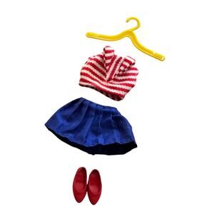 Jenjoys Grown Up Tammy Striped Outfit Skirt Crop Top Ideal Vintage 1960s Heels